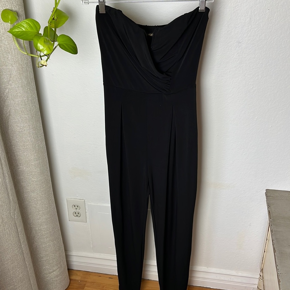 CAMEO black strapless stretch jumpsuit small
